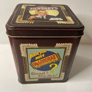 Hershey’s Vintage Tin Box with Lid 1997 Millennium Series Canister #2 - 5”x4”x4”
